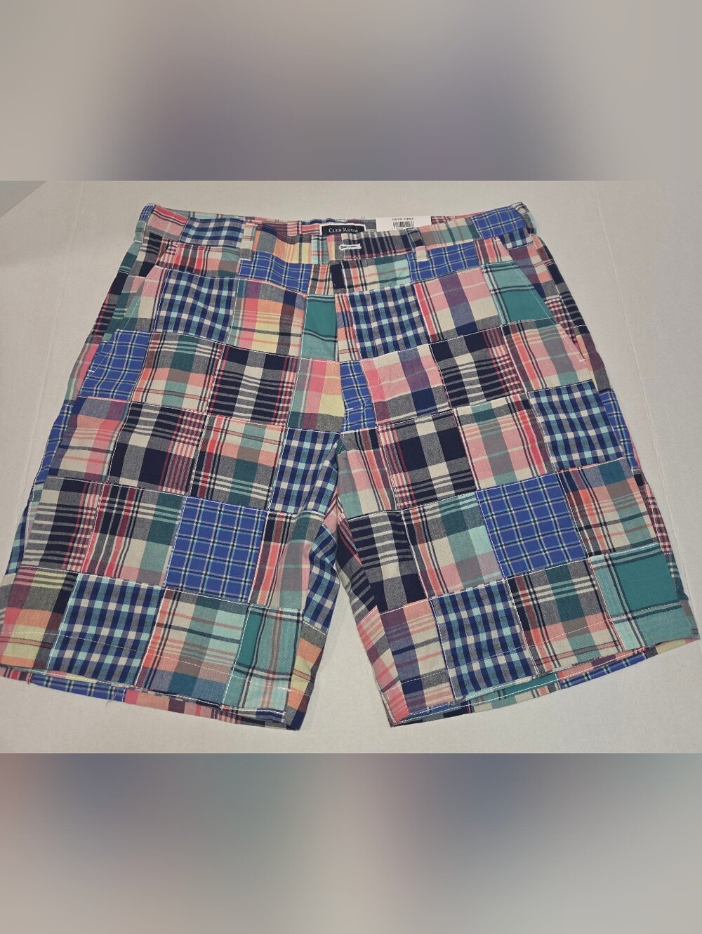 Club Room Patchwork Plaid Cotton Shorts - Multicolor